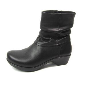 Abeo EUC Jenna Size 8.5 Women's Black Leather Ankle Boots Slip Resistant